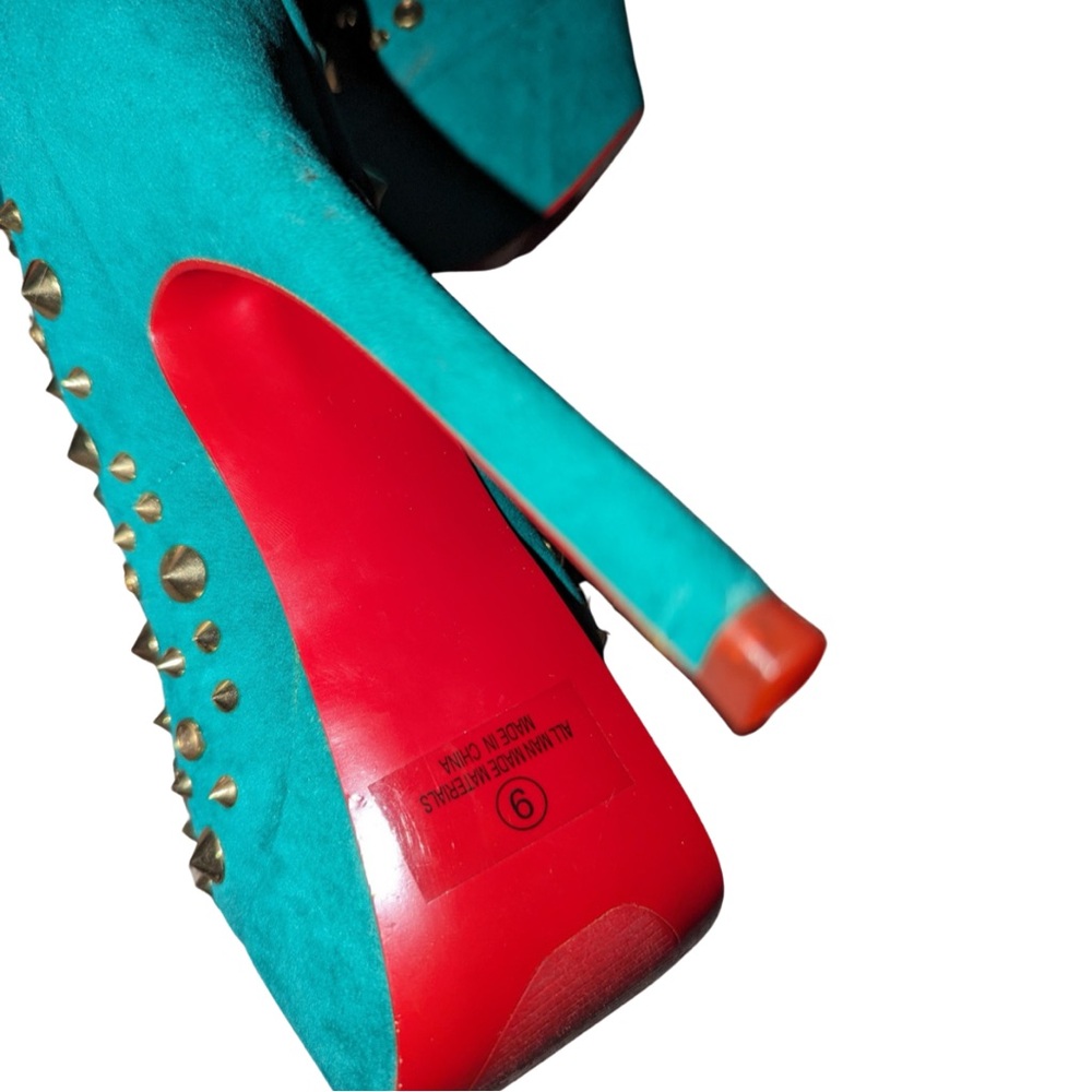 Alba Green Studded Heels - Picture 4 of 7